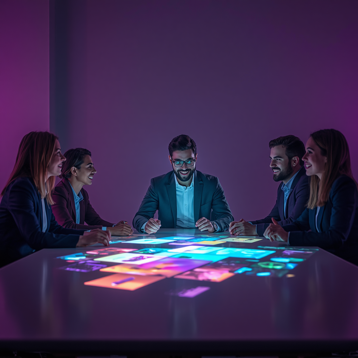 Equipo usando Brandhia para presentaciones de diseño